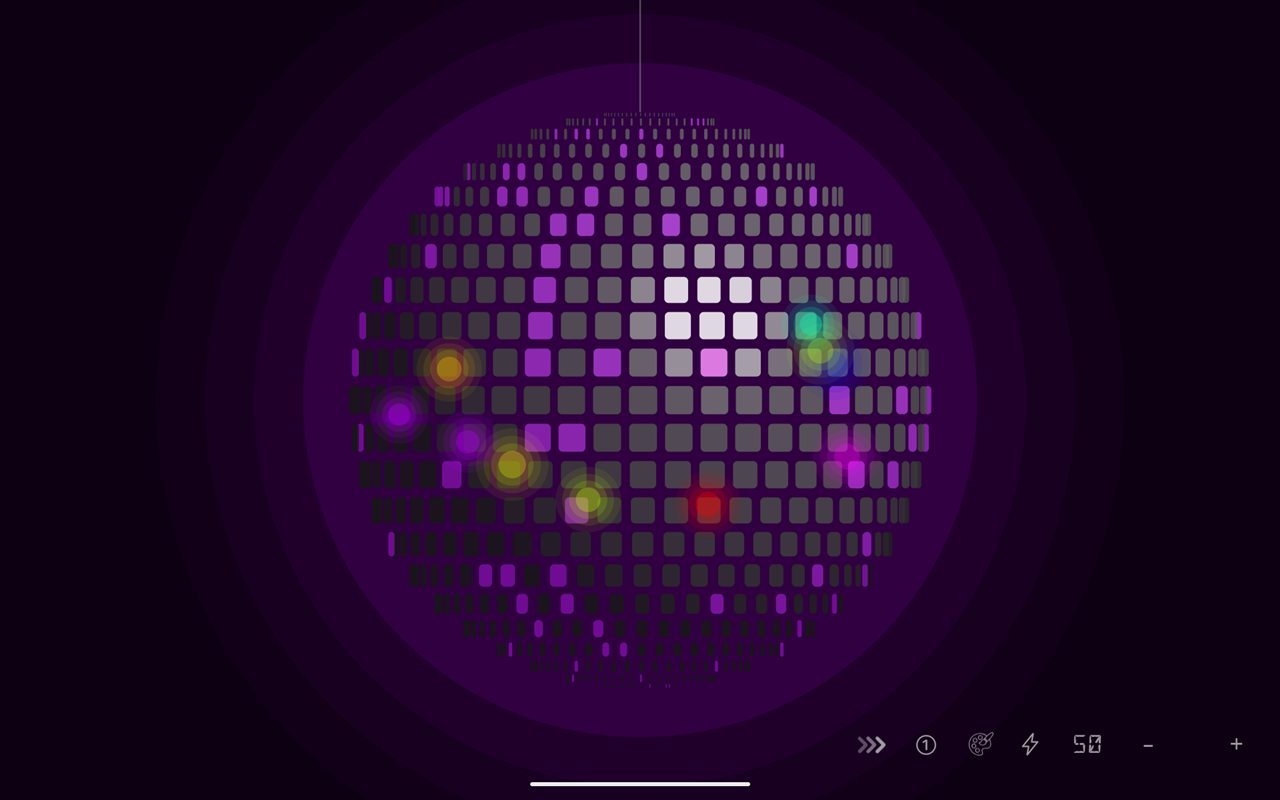 Discoball view with tile sphere